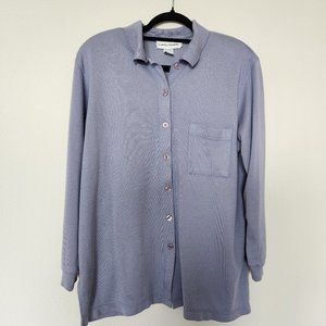 Light Blue/Gray Oversized Knit Top, size- Large